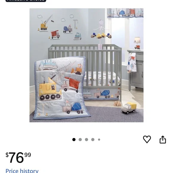 Bedtime Originals Construction Zone 3-Piece Trucks Nursery Baby Crib Bedding Set - Picture 8 of 8